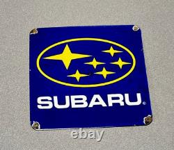 Vintage 12 Subaru Outback Forester Porcelain Sign Car Gas Oil Truck Motorcycle