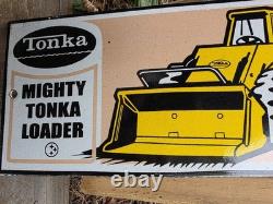 Vintage 12 Tonka Loader Truck Matel Porcelain Sign Gas Oil Car Truck Motorcycle