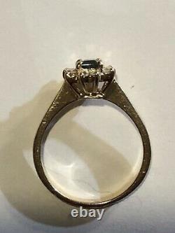 Vintage 14k Gold Blue Sapphire Diamond Ring Engagement Signed N. P. Appraisal