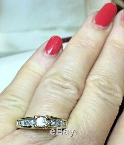 Vintage 14k Gold Diamond Ring Engagement Wedding Signed Zei Kay Princess Cut