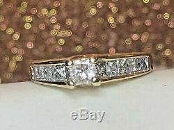 Vintage 14k Gold Diamond Ring Engagement Wedding Signed Zei Kay Princess Cut