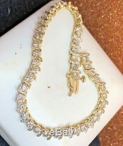 Vintage 14k Gold Genuine Natural Diamond Tennis Bracelet Appraisal Signed Sul