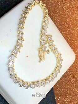Vintage 14k Gold Genuine Natural Diamond Tennis Bracelet Appraisal Signed Sul