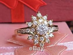 Vintage 14k Gold Genuine Natural High Quality Diamond Ring Signed Fi Engagement