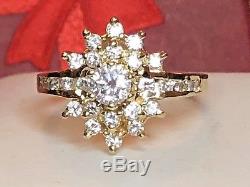 Vintage 14k Gold Genuine Natural High Quality Diamond Ring Signed Fi Engagement