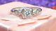 Vintage 14k White Gold Diamond Engagement Wedding Ring Signed S Art Deco 1940's