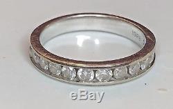 Vintage 14k White Gold Diamond Wedding Band Ring Designer Signed Igrb Eternity