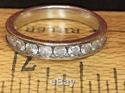 Vintage 14k White Gold Diamond Wedding Band Ring Designer Signed Igrb Eternity