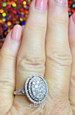 Vintage 14k White Gold Genuine Natural Diamond Ring Signed Ea Engagement