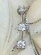Vintage 14k White Gold Natural Diamond Necklace Pendant Signed Naj Appraisal