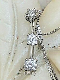 Vintage 14k White Gold Natural Diamond Necklace Pendant Signed Naj Appraisal