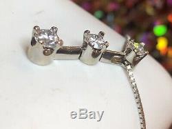 Vintage 14k White Gold Natural Diamond Necklace Pendant Signed Naj Appraisal