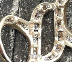 Vintage 14k Yellow Gold Diamond Pendant Signed CI Crossover Love Omega. 44ctw