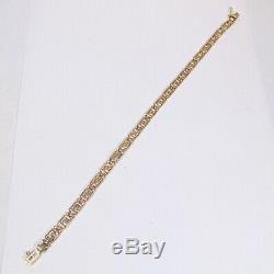 Vintage 14k yellow gold Greek key design bracelet, 7.5 long x 4 mm, signed L'do