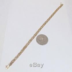 Vintage 14k yellow gold Greek key design bracelet, 7.5 long x 4 mm, signed L'do