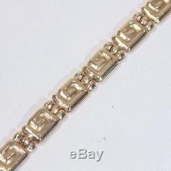 Vintage 14k yellow gold Greek key design bracelet, 7.5 long x 4 mm, signed L'do