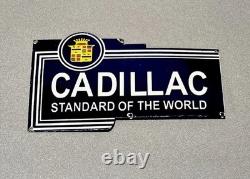Vintage 15 Cadillac Dealership Porcelain Sign Car Gas Oil Truck Motorcycle