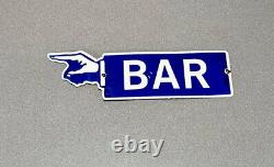 Vintage 18 Bar Arrow Hand Porcelain Sign Car Gas Truck Gasoline Automobile Oil