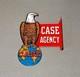 Vintage 18 Case Eagle Machinery Double Sided Porcelain Sign Car Gas Oil Truck