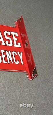 Vintage 18 Case Eagle Machinery Double Sided Porcelain Sign Car Gas Oil Truck