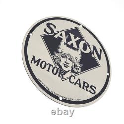 Vintage 1920 Saxon Motor Cars Porcelain Enamel Gas & Oil Garage Man Cave Sign