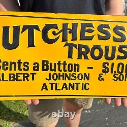 Vintage 1920s Dutchess Trousers Clothing Tin Advertising Sign Atlantic IA