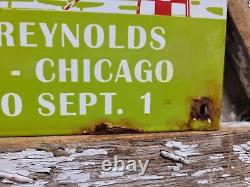 Vintage 1930 Air Races Porcelain Sign Old Curtiss Reynolds Airfield Chicago USA