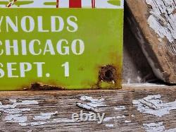 Vintage 1930 Air Races Porcelain Sign Old Curtiss Reynolds Airfield Chicago USA