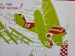 Vintage 1930 Air Races Porcelain Sign Old Curtiss Reynolds Airfield Chicago USA