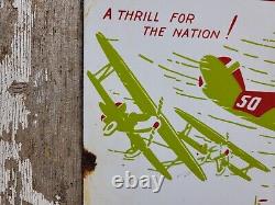 Vintage 1930 Air Races Porcelain Sign Old Curtiss Reynolds Airfield Chicago USA