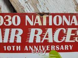Vintage 1930 Air Races Porcelain Sign Old Curtiss Reynolds Airfield Chicago USA
