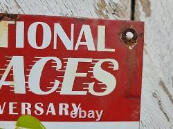 Vintage 1930 Air Races Porcelain Sign Old Curtiss Reynolds Airfield Chicago USA