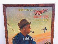 Vintage 1930's Miller High Life Tin Litho Self Frame Sign by JF Kernan RARE