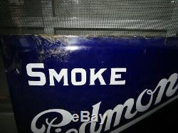 Vintage 1930's Piedmont Cigarette Porcelain 2 Sided Tobacco Sign