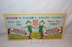 Vintage 1930's Wrigley's Chewing Gum Candy Store 21 SignNice Condition