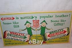 Vintage 1930's Wrigley's Chewing Gum Candy Store 21 SignNice Condition