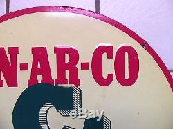 Vintage 1930s Motor Oil Sign Enarco White Rose Gasoline Gas Station Old Original