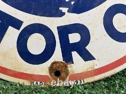 Vintage 1931 Pan-am Porcelain Sign Military War Panama 12 Gas Motor Oil Service