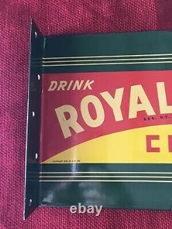 Vintage 1931 Royal Crown Cola Flanged 2 Sided 141/4 X 81/2 Inch Porcelain Sign