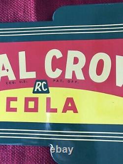 Vintage 1931 Royal Crown Cola Flanged 2 Sided 141/4 X 81/2 Inch Porcelain Sign