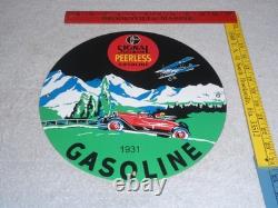 Vintage 1931 Signal Peerless Gasoline Airplane +car 11 3/4 Porcelain Metal Sign Vintage 1931 Signal Peerless Gasoline Airplane +car 11 3/4 Porcelain Metal Sign