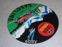 Vintage 1931 Signal Peerless Gasoline Airplane +car 11 3/4 Porcelain Metal Sign