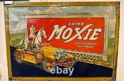 Vintage 1932 Embossed Tin Moxie Advertising Sign. Rare