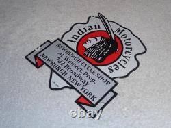 Vintage 1933 Indian Motorcycles Arrowhead 9 Porcelain Metal Gasoline & Oil Sign