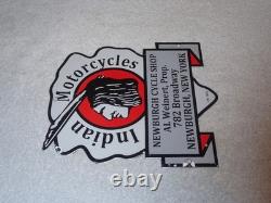 Vintage 1933 Indian Motorcycles Arrowhead 9 Porcelain Metal Gasoline & Oil Sign