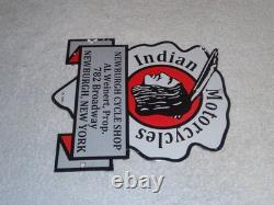 Vintage 1933 Indian Motorcycles Arrowhead 9 Porcelain Metal Gasoline & Oil Sign