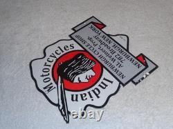 Vintage 1933 Indian Motorcycles Arrowhead 9 Porcelain Metal Gasoline & Oil Sign