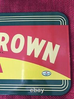 Vintage 1936 Royal Crown Cola Flanged 2 Sided 14.25x 8.5inch Heavyporcelain Sign