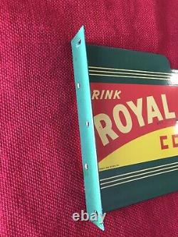 Vintage 1936 Royal Crown Cola Flanged 2 Sided 14.25x 8.5inch Heavyporcelain Sign