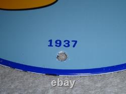 Vintage 1937 Mickey Mouse Walt Disney Sun Oil Co. Sunoco Porcelain Gasoline Sign
